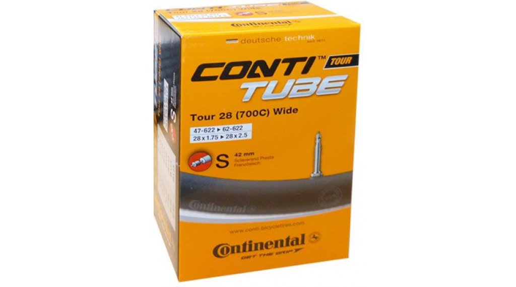 Continental Tour Wide Schlauch für 28" 2 Cámara de aire Continental Tour Wide para 28" S42 47/62-622, válvula francesa de 42 mm
