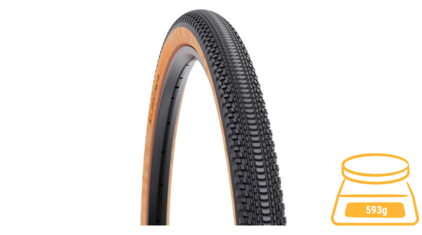 Neumático plegable WTB Vulpine de 28" TCS Light Fast Rolling 45-622 (700x45C) negro/marrón claro (a granel)