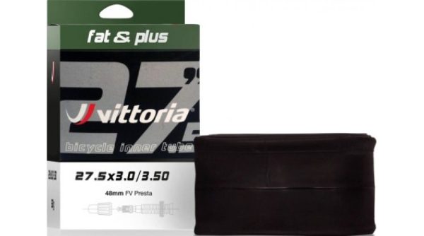 Cámara de aire Vittoria Fat & Plus para llantas de 27,5" AV48 (27,5x3,0-3,5) con válvula de 48 mm.