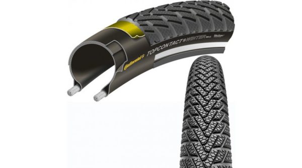 Pneu Continental TopContact II Winter Premium 28" pliable 42-622 (28x1,60) noir/noir réfléchissant
