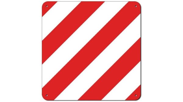 Panneau d'avertissement DS Covers à rayures rouges et blanches