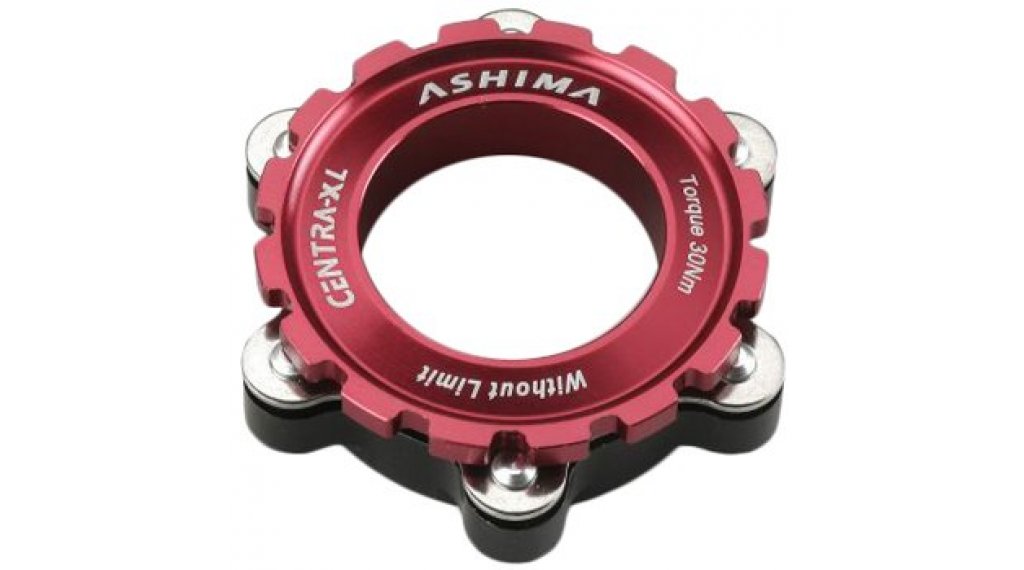 Ashima AC03-2 Centra-XL Adapter hamulcowy QR 15/20 mm Centerlock do tarczy hamulcowej 6-śrubowej, czerwony