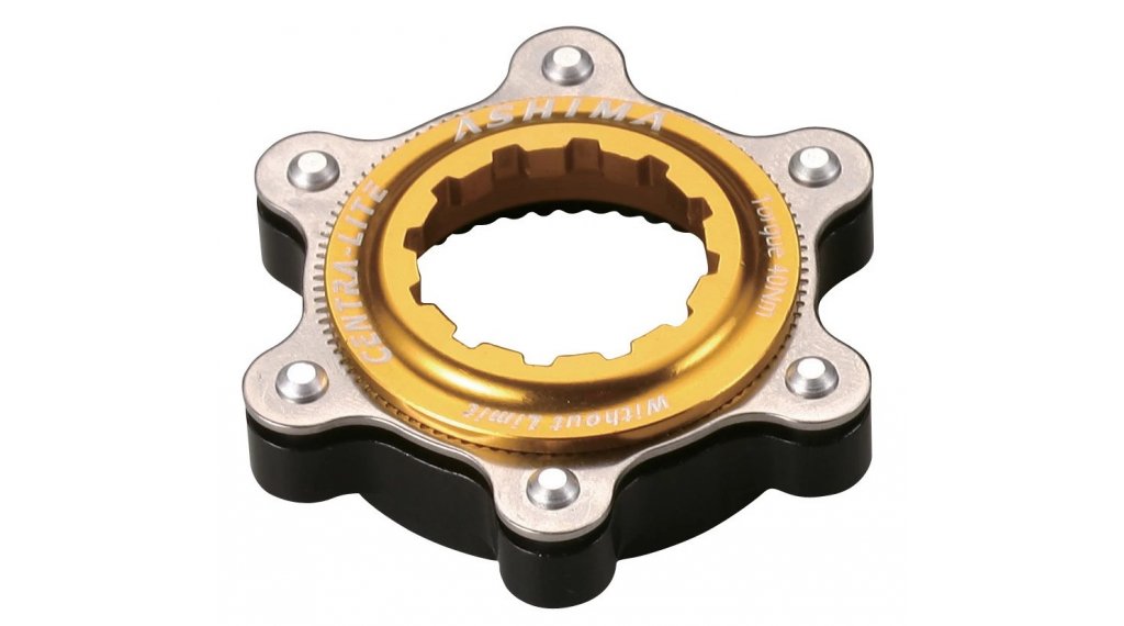 Ashima AC02 Ultralight Centerlock Adapter do tarcz hamulcowych na 6 śrub, złoty