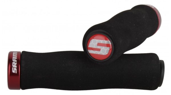 Manopole SRAM Contour Lock On da 129 mm, nere/con morsetto rosso