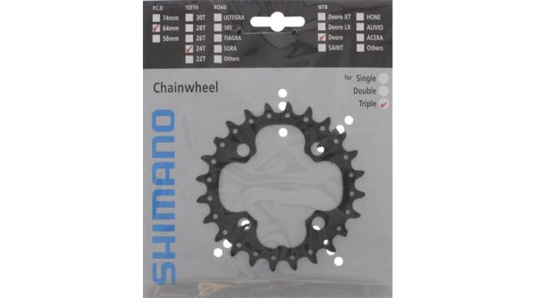 Plateau Shimano Deore 10 vitesses, 24 dents, noir, FC-M590