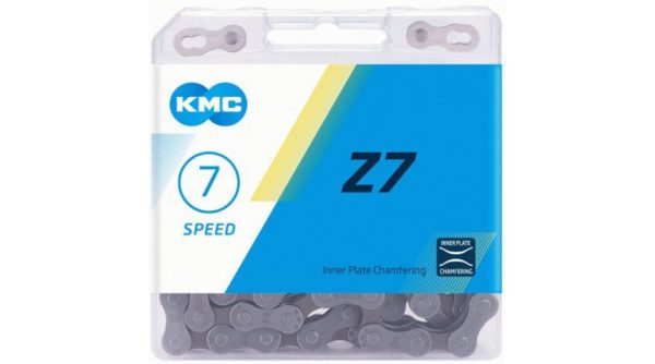 Cadena KMC Z7 de 7 velocidades, 114 eslabones, gris/marrón