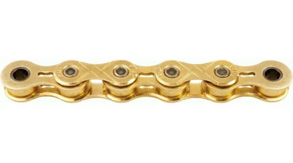 Cadena KMC X101, monomarcha, 112 eslabones, color oro.