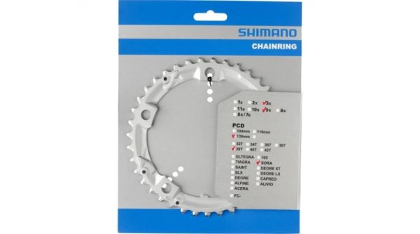 Corona Shimano Sora FC-3403, 9 velocità, 5 bracci, BCD 130, 39 denti, argento