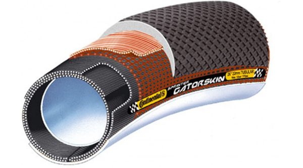 Neumático tubular Continental Sprinter Gatorskin de 28" (28x25 mm), color negro/negro